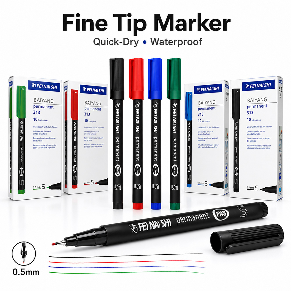 Correction Pen Fine - 4/12 szt. Pisaki permanentne z cienką