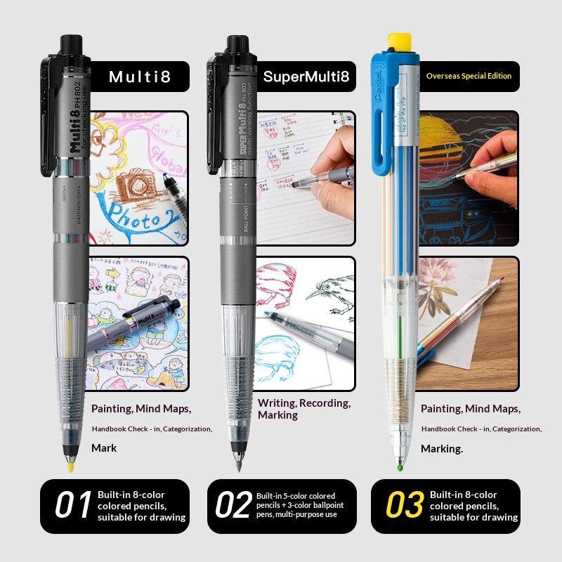 Pentel Multi 8 Wielofunkcyjny  – Staedtler Pencil Lumocolor recenzja i cena